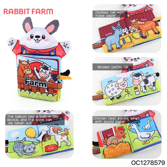 Wholesale Montessori Educational Sensory Animal Cloth Fabric Books Toy for Kids with Sound