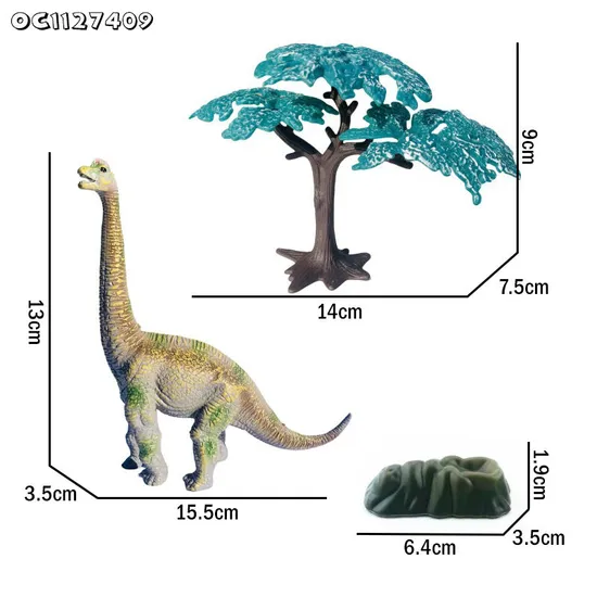 Jurassic Realistic Dinosaur PVC Toy Customization Fiqure Manufacturers Long Neck Small Dinosaur 3D Model Kit Toy for Wholesale