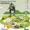 Gift Items Green Electric Dinosaur Truck Car Toy Race Multiple Track Assembly Game with PVC Dinosaur Model Toy for Boys