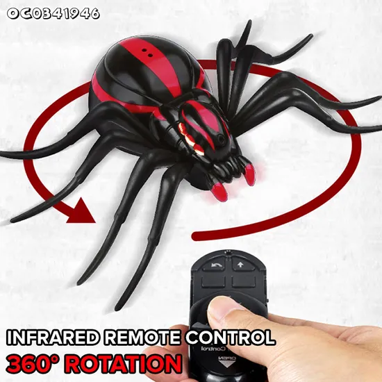 Wholesale Funny 360 Degree Rotating Plastic Realistic Simulation Infrared Remote Control Crawling Spider Toy for Kid