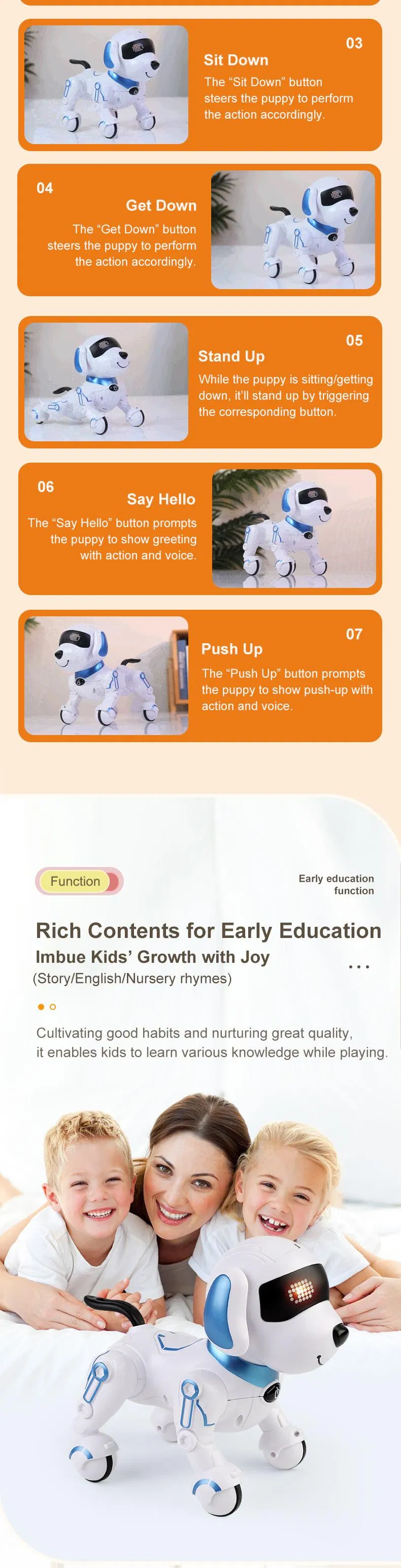 Wholesale Smart Plastic Educational Interactive Remote Control Robot Intelligent Model Ai Pet Toy Dog for Kids