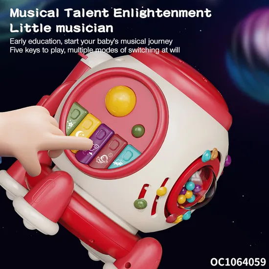 Wholesale Musical Montessori Learning Keyboard Hand Drum 6 in 1 Montessori Custom LED Projector Toy