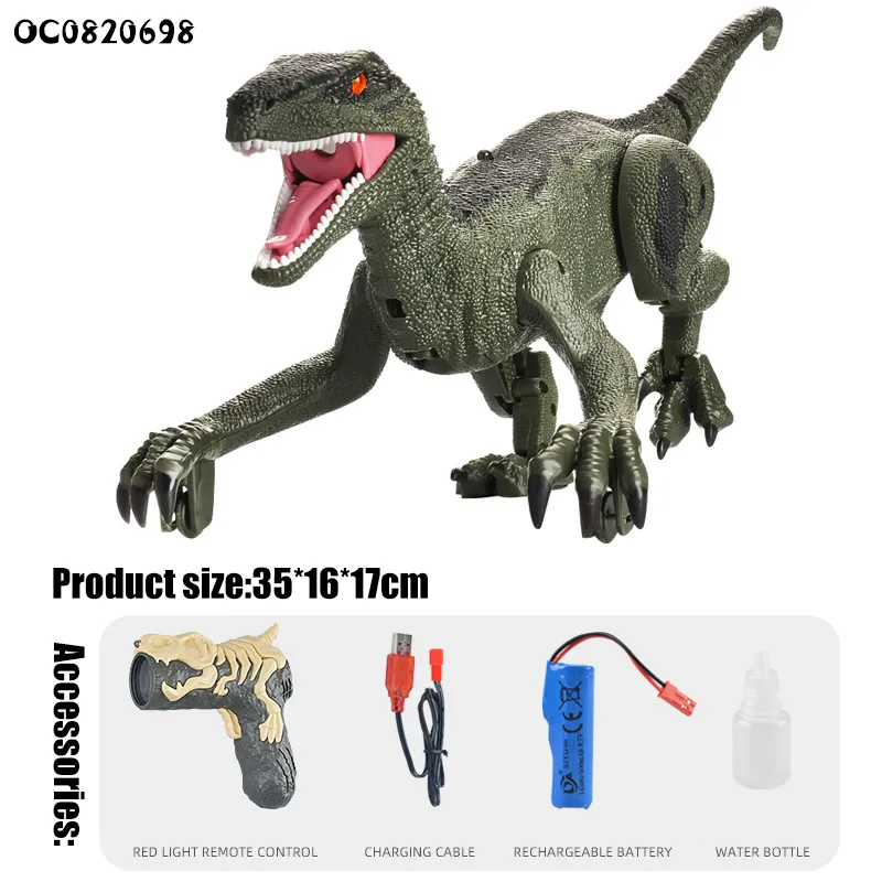 Infrared Laser Gun 5 Channel Remote Control Walking LED RC Dinosaur Robot Toy