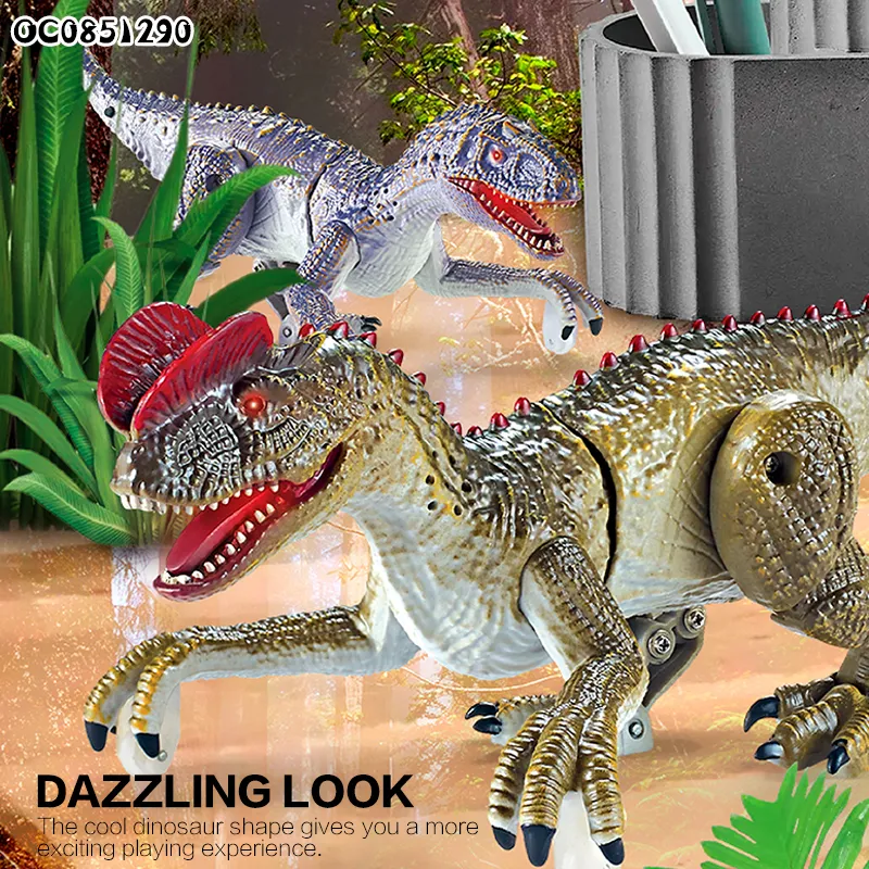 2.4G 8 Channels Tyrannosaurus Interactive Robot Dinosaur Realistic Roaring and Walking Remote Control Dinosaur Toys for Kids