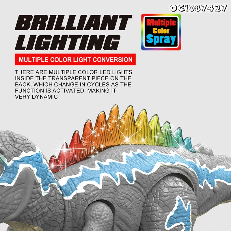 Spray Mist RC Robot Dinosaur New Remote Control Simulation Dinosaur Toy Model Moving and Walk Toy with Light and Sound for Wholesale