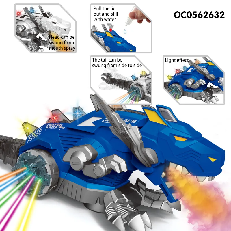 Wholesale Kids Light up Dinosaur Game Spray Battery Toys with Music