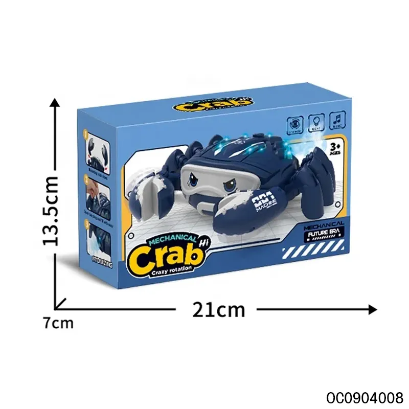 Wholesale Light up Toys LED Flashing Infant Musical Crawling Crab Electric Baby Battery Operated Toys