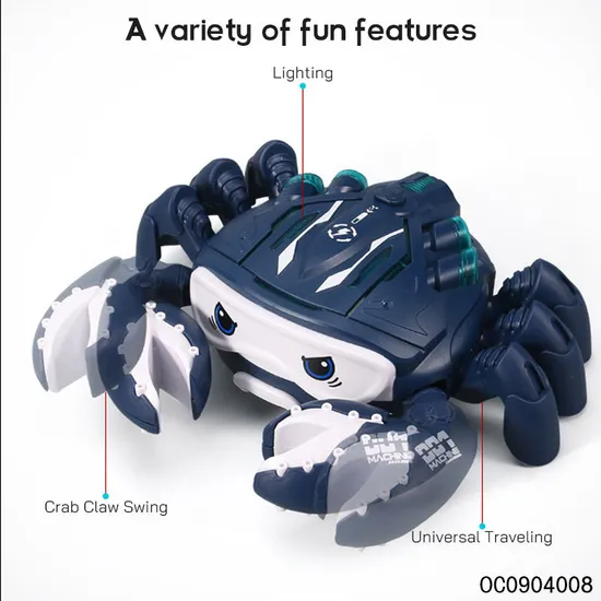Wholesale Light up Toys LED Flashing Infant Musical Crawling Crab Electric Baby Battery Operated Toys