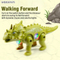 Wholesale Sensory Line up Toys Triceratops Electric Toy Custom Small Promotional Moving Dinosaur Toy for Kids with Light