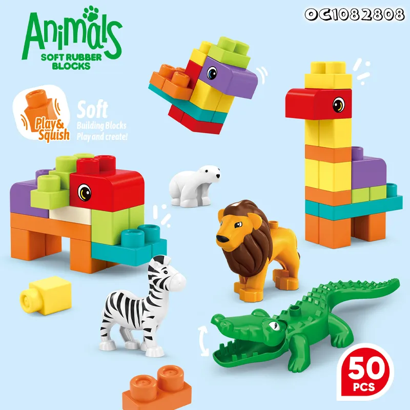 Wholesale Educational Children's Building Block Animal Models Baby Sensory Creative Play Toy Sets for Kids