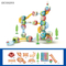 Wholesale Popular DIY Educational Montessori Rolling Ball Run Block Race Track Big Plastic Building Block Toys for Kids