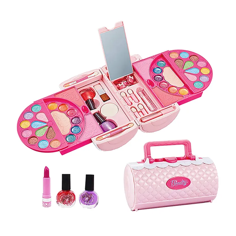 Custom Fashion Beauty Plastic Cosmetic Makeup Products Wholesale Little Girls Make up Toy for Kids