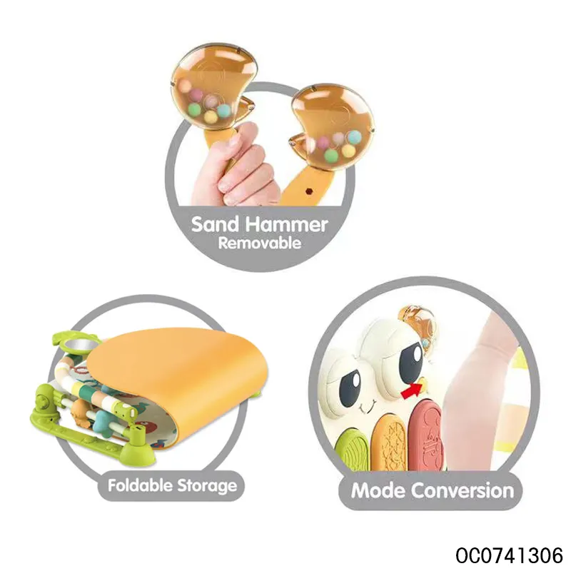 Hanging Rattle Baby Pedal Piano Play Piano Music Gym Mat for Kids