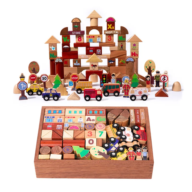 Wholesale 2025 New Animal-Themed Montessori Educational Building Block Set Wooden Balance Toys