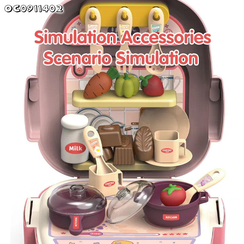 Wholesale Plastic Pretend Play Pink Vegetable Fruit Food Kitchen Cooking Unboxing Toys for Kids