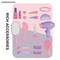 Wholesale Pretend Play Kids Hair Salon Cosmetic Beauty Set Toy Make up Mirror Dressing Table Pink Makeup Toys for Girls Children with Music