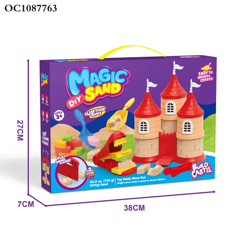 Wholesale 3D House Construction Materials Modeling Summer Sand Plastic Kids Magic Sand Castle Building Blocks Toy Set