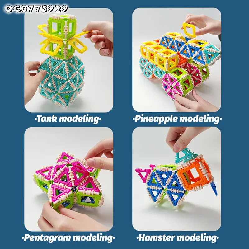 Wholesale Montessori Creative Gift Educational Plastic DIY Blocks Building Toys for Kids