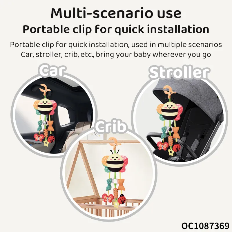 Wholesale Lovely Educational Soft Bee Toy Mobile Hanging Baby Teether Toys
