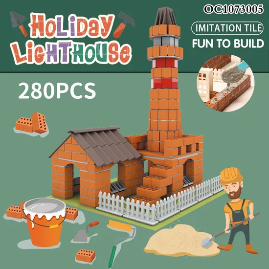Wholesale Montessori Educational Handmade Kids Materials Plastic House Model Building Blocks Toy
