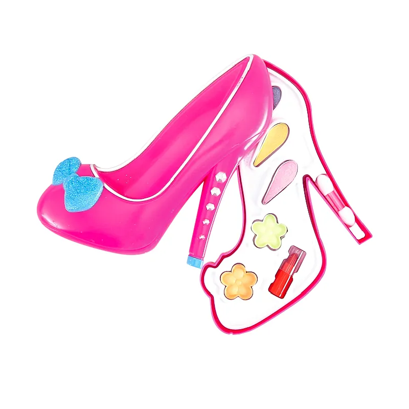 Wholesale Fashion Pink Make up Beauty High Heels Shape Girls Makeup Set Toys for Kids