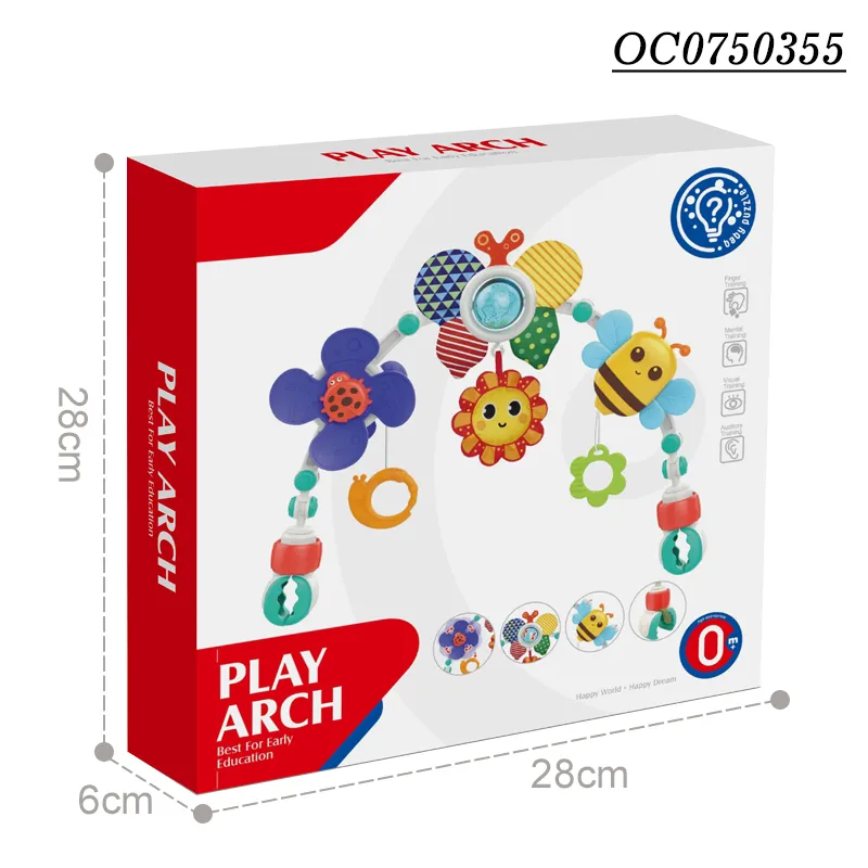 Newest Adjustable Clip Cloth Kids Plastic Baby Rattles Bed Bell Ring Set Toy