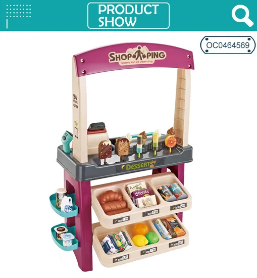 Pretend Play Shop Mini Grocery Store Items Toys House for Kids Supermarket Toy with Food Accessories