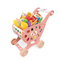 Interactive Plastic Toy Supermarket Trolley Kids Pretend and Play Preschool Toy Shopping Cart Toy with Simulation Plastic Fruit