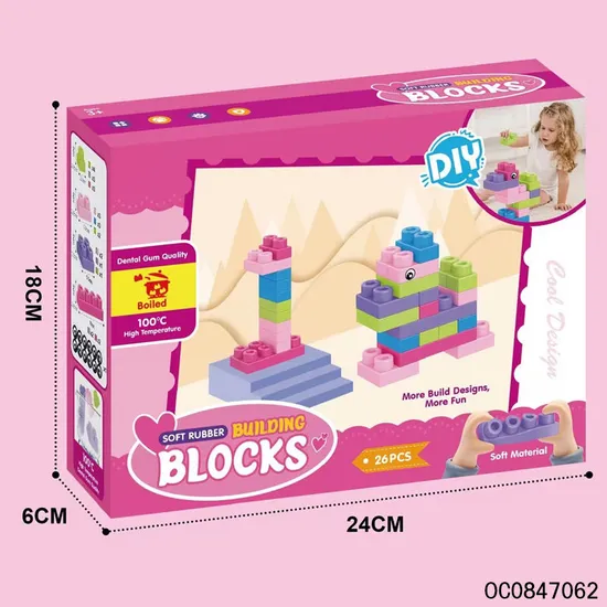 Wholesale Educational Montessori 26PCS Plastic Baby Building Block Toys