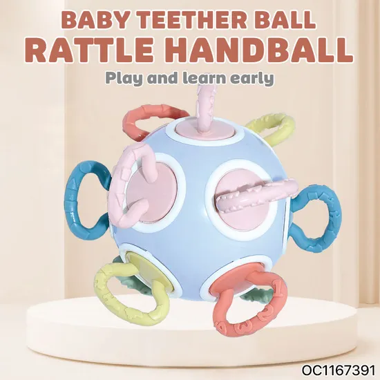 Wholesale Teether Educational Sensory Soft Montessori Ball Rattle Gift Set Silicone Baby Toy