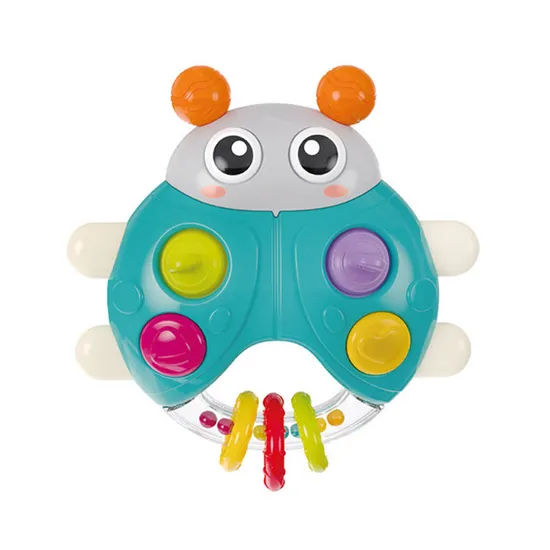 Push Pull Finger Training Handheld Electronic Games Silicon Toys Rattle Animals for Baby Hand Eye Coordination Toy with Light Sound
