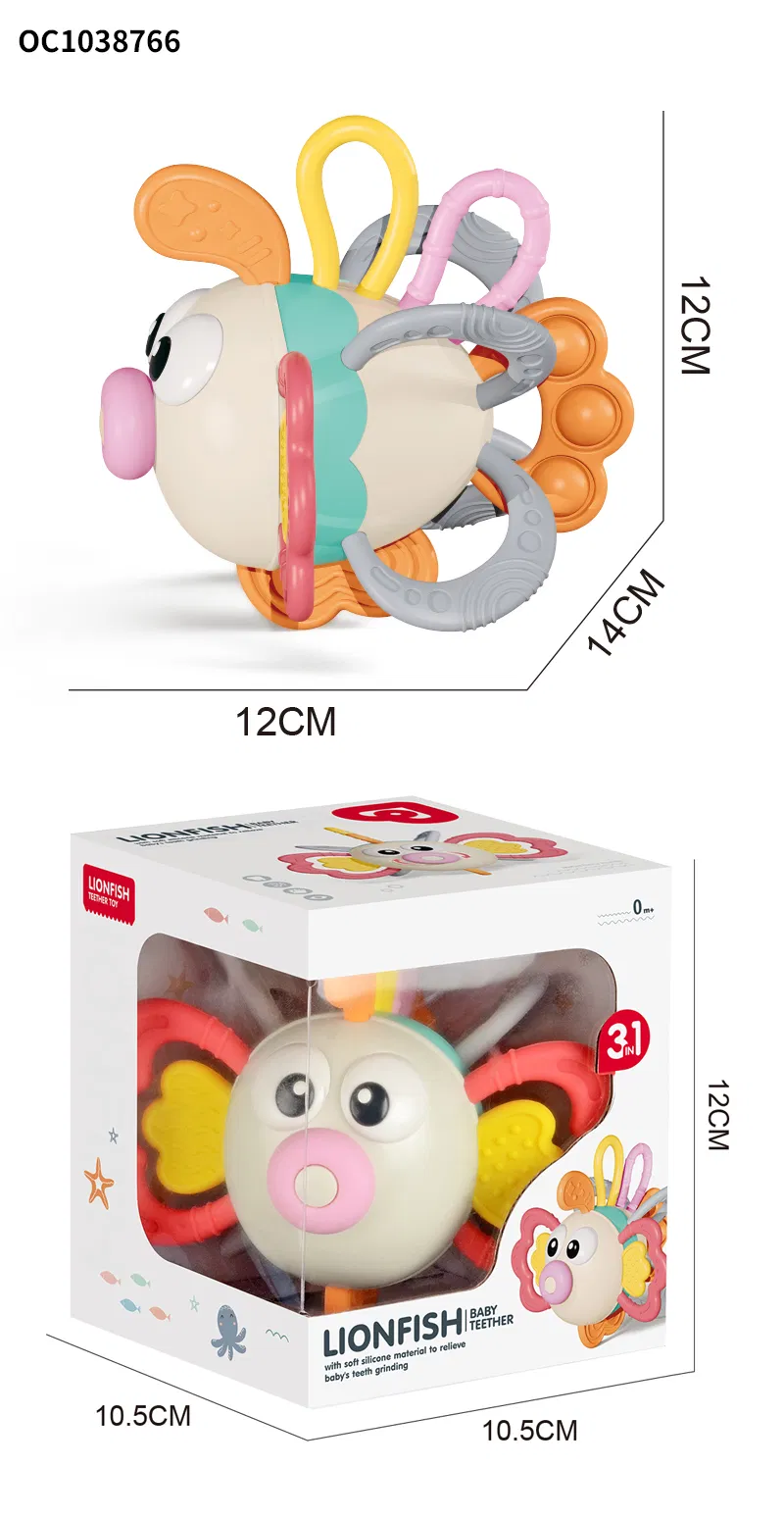 Wholesale Lovely Cartoon Design Baby Comfort Soft Rubber Handeye Teether Silicone Baby Toy