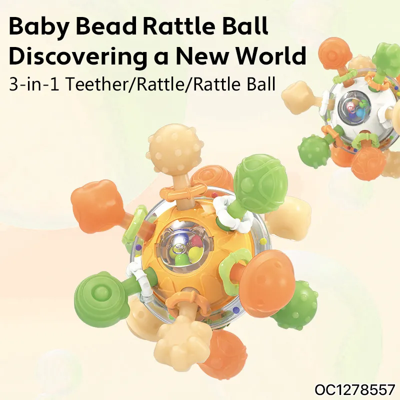 Wholesale Montessori Silicone Baby Teether Rattle Montessori Sensory Toys
