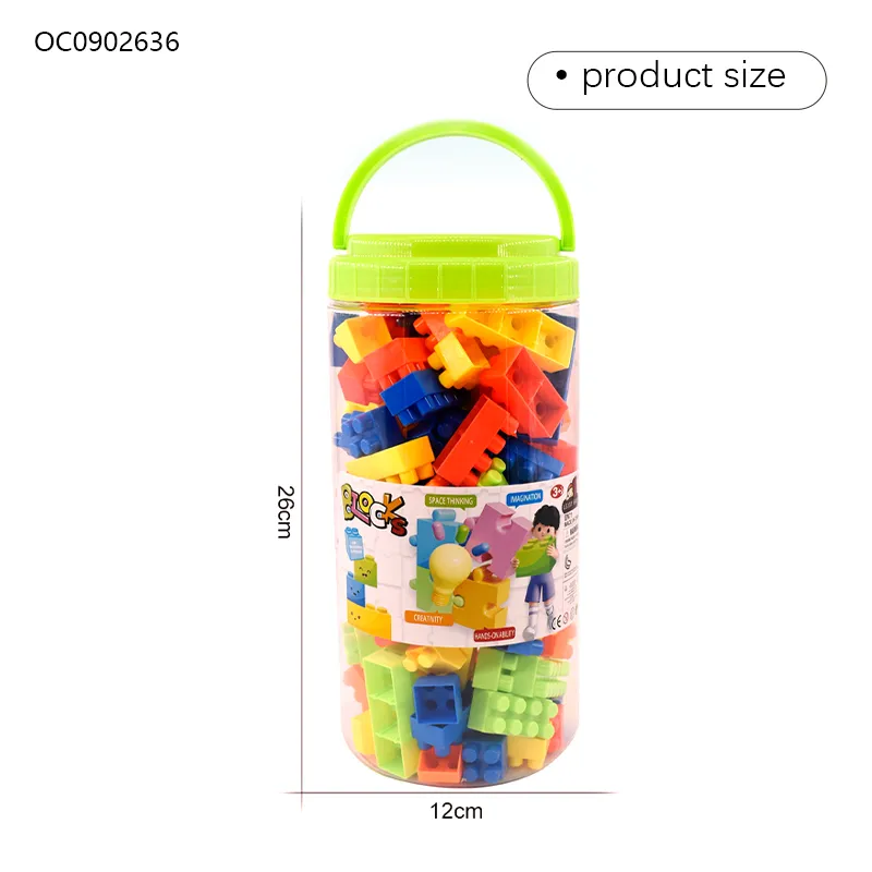Wholesale Educational Montessori Popular DIY 100PCS Sensory Kids Educational Plastic Big DIY Building Blocks Toy