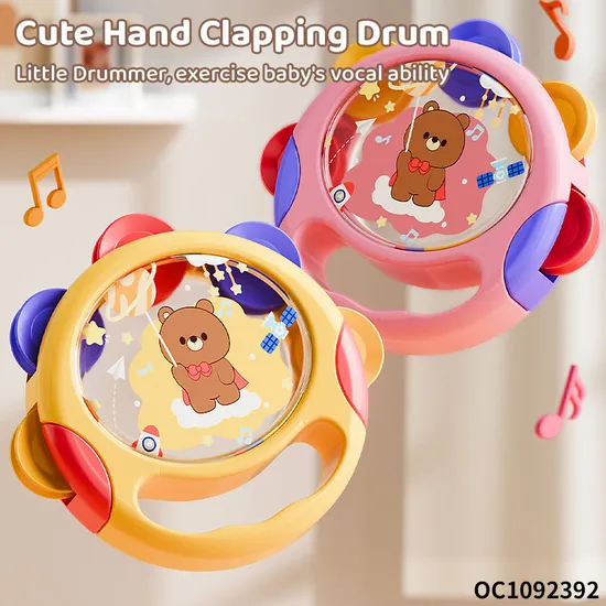 Hand Clap Toys Drum Musical Educational Percussion Sensory Baby Boy Toys Set 6-12 Months Items Hand Shake Rattle Drum Toy for Sale