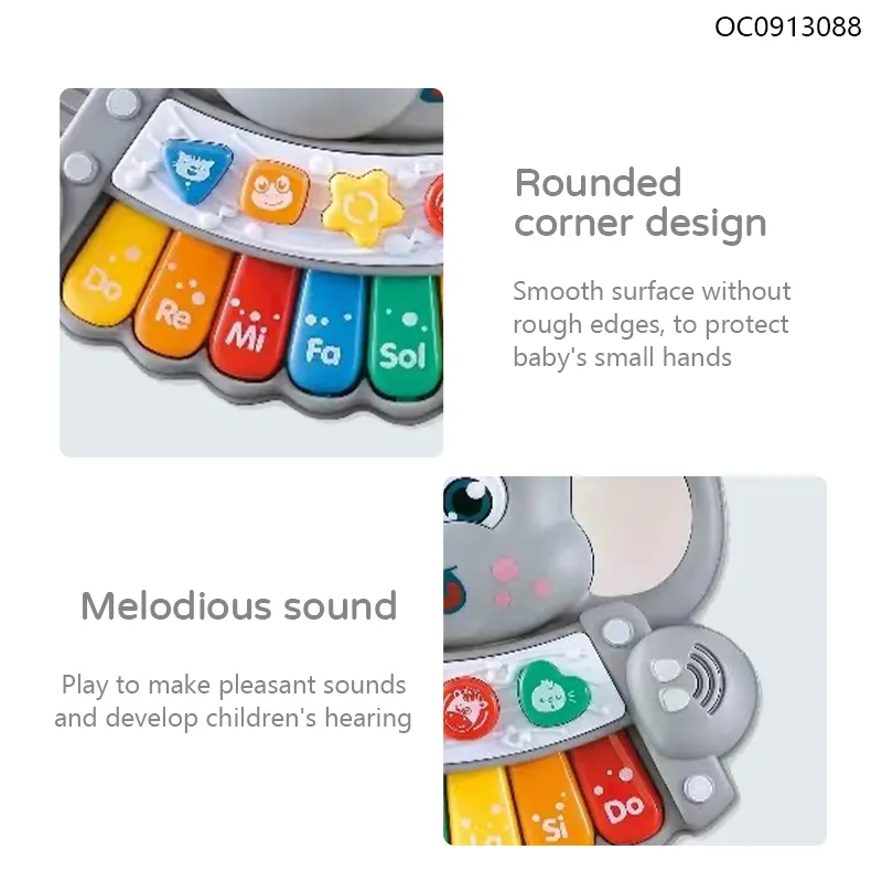 Wholesale Plastic Elephant Piano Mini Electronic Instruments Keyboard Baby Musical Toys Electronic Organ
