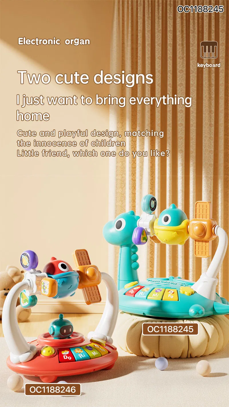 Wholesale Cartoon Dinosaur Design Music Baby Plastic Animal Sound Electronic Small Piano Education Rainbow Keyboard Toy