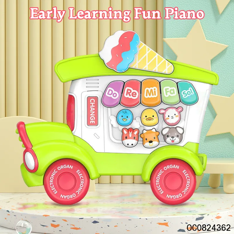 Wholesale Montessori Cartoon Ice Cream Keyboards Music Electronic Piano Baby Musical Instruments Toys