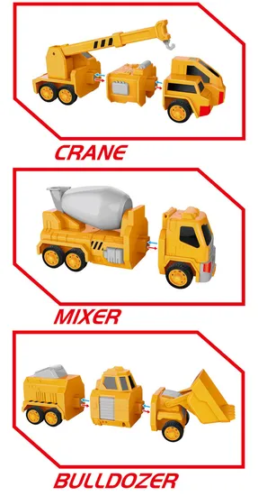 Wholesale Kids Interactive Intelligent 5PCS in 1 Magnet Construction Car Transform Robot Toy