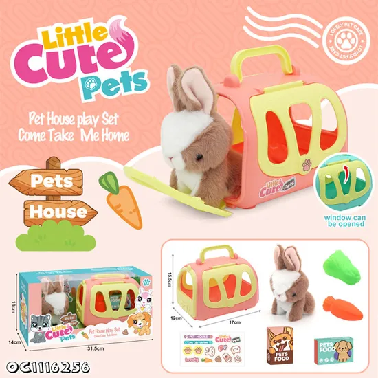 Wholesale Custom Cute Baby Stuffed Animal Rabbit Pretend Play Pet Plush Toy