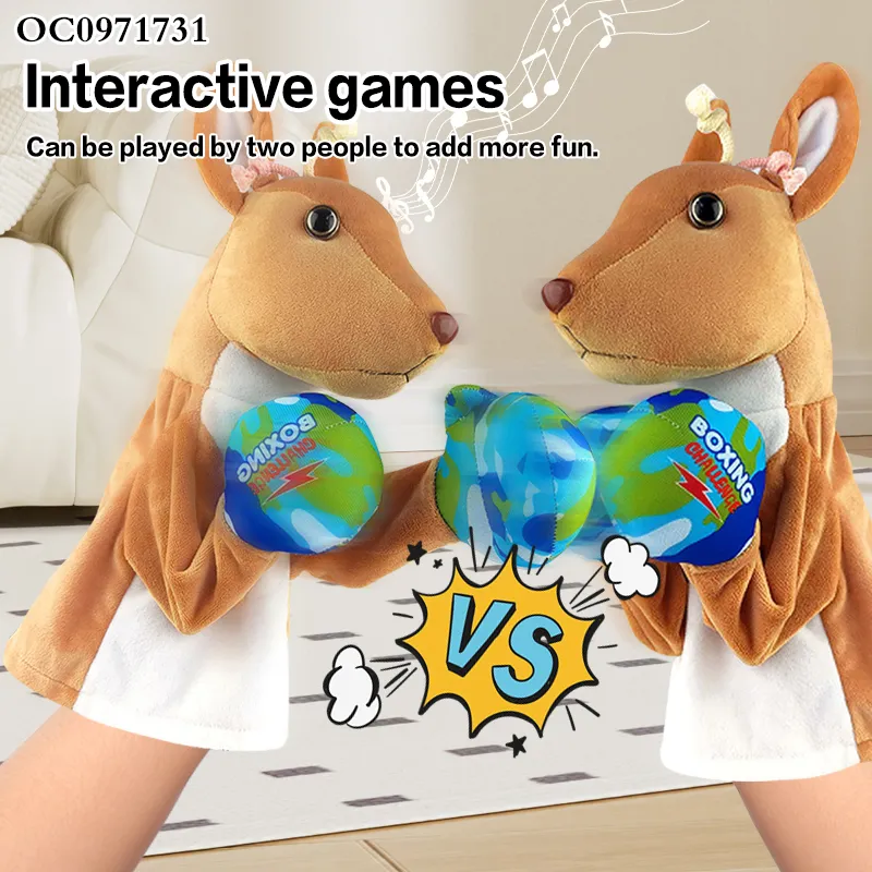 Wholesale Stuffed 2 Players Battle Game Toys Plush Kangaroo Puppets Hand Custom Toy for Kids