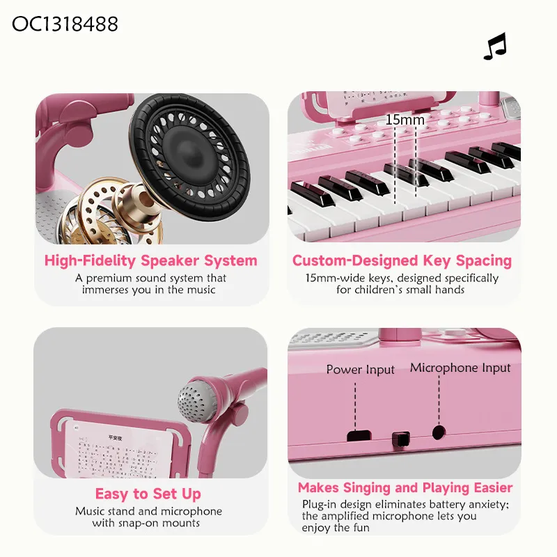 Wholesale Educational Montessori Sensory Electronic Musical Instrument Electric Keyboard Piano
