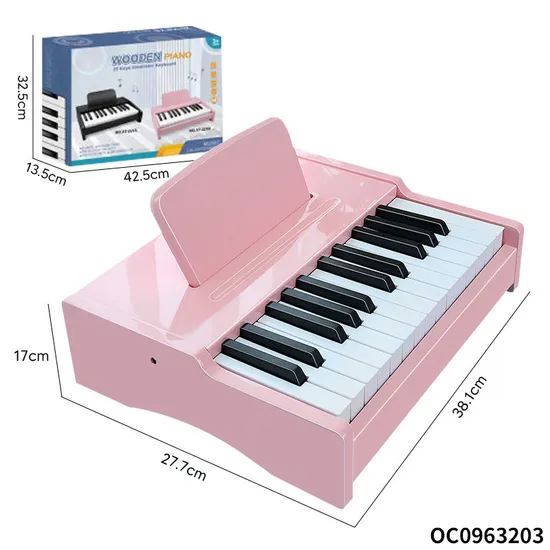 Wholesale Montessori Sensory Educational Children's 25 Keys Electronic Music Instrument Wooden Keyboard Piano