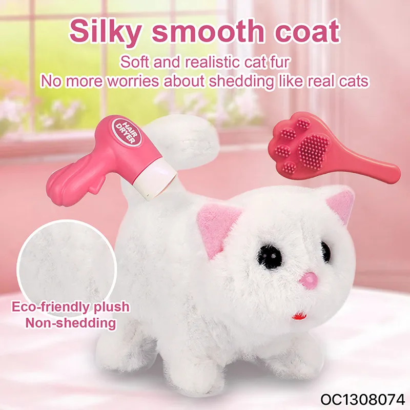 Wholesale Customized Plush Stuffed Animal Electric Walking Cat Battery Operated Plush Toy