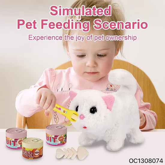 Wholesale Customized Plush Stuffed Animal Electric Walking Cat Battery Operated Plush Toy