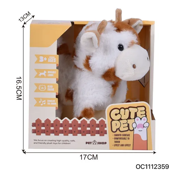 Wholesale Electronic Walking Plastic Animal Baby Stuffed Singing and Dancing Cow Custom Doll Toy