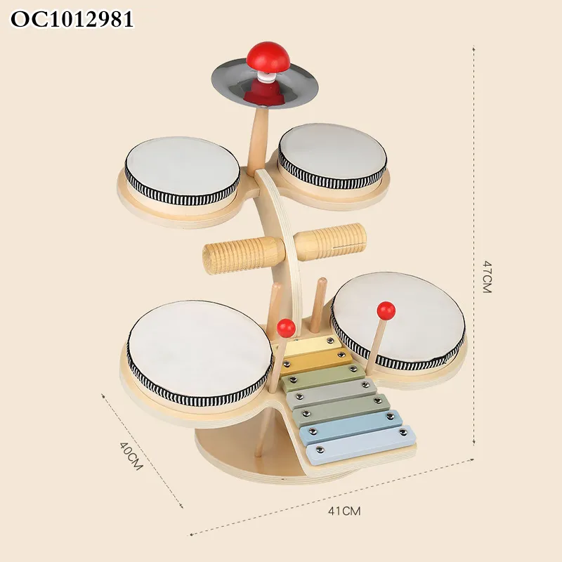 Wholesale Plastic Children Musical Baby Educational Montessori Musical Keyboard Instrument Wooden Toy Drum