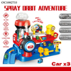 Wholesale 3 Alloy Trains Baby Plastic Racing Electric Track Kids Metel Toy Car Set with Light up and Music