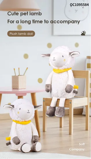 Wholesale Night Light Custom Light up Cute Sheep Singing Musical Stuffed Plush Animals Sensory Toy with Soothing Music