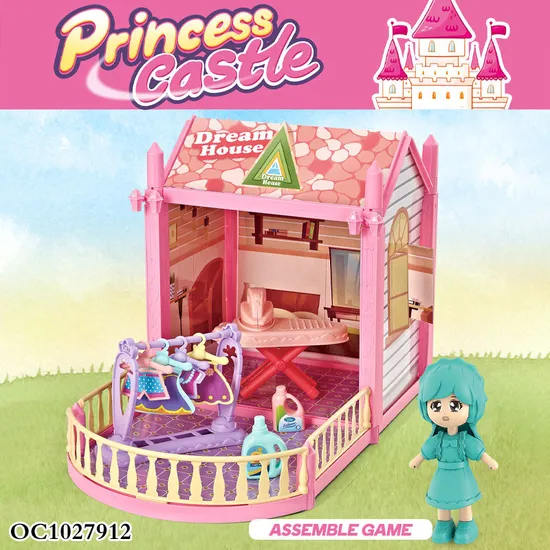 Wholesale Miniature DIY Creative Plastic Castle Building Blocks Mini Doll House Miniatures Furniture